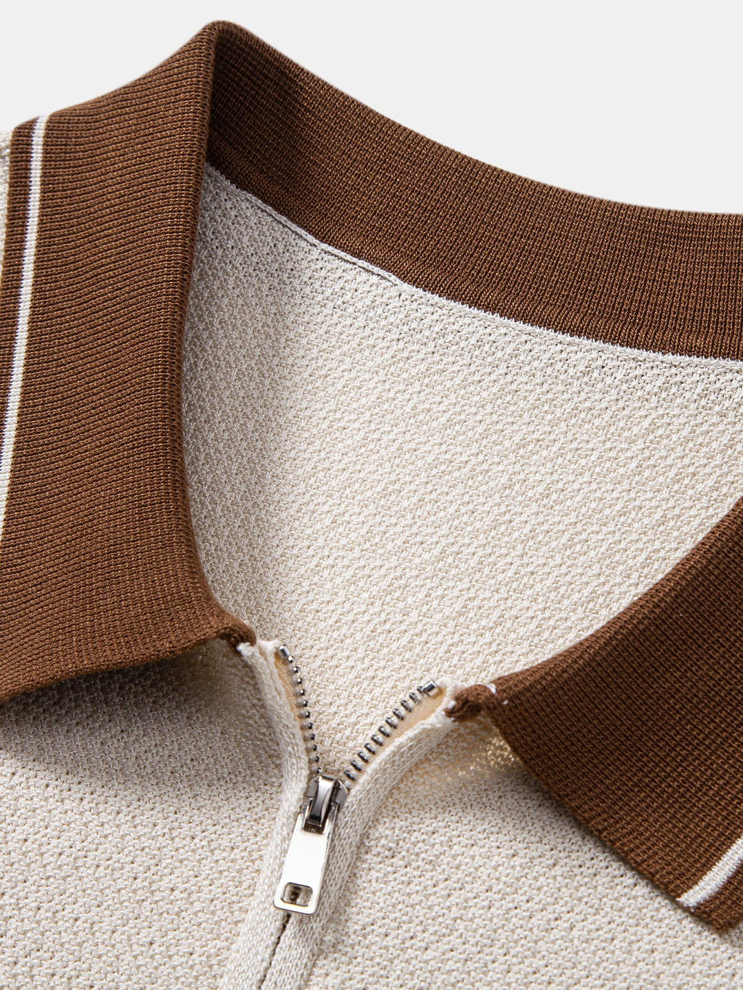 Contrast Zipper Knit Polo