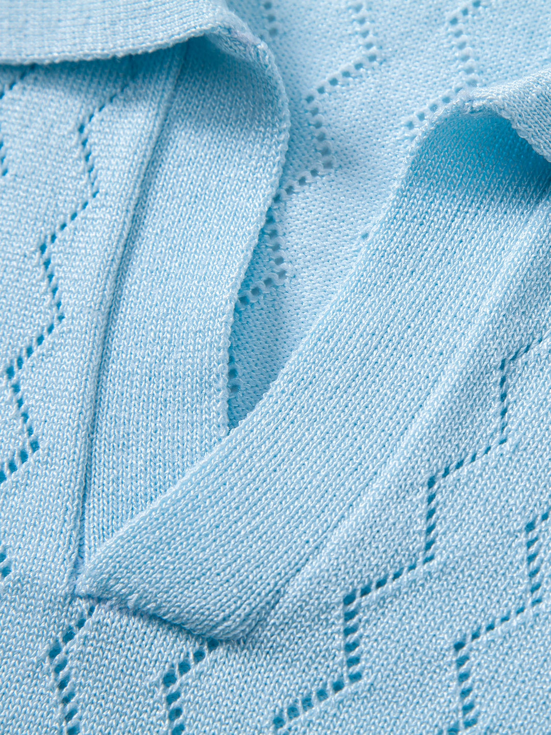 Zig Zag Open Knit  Polo