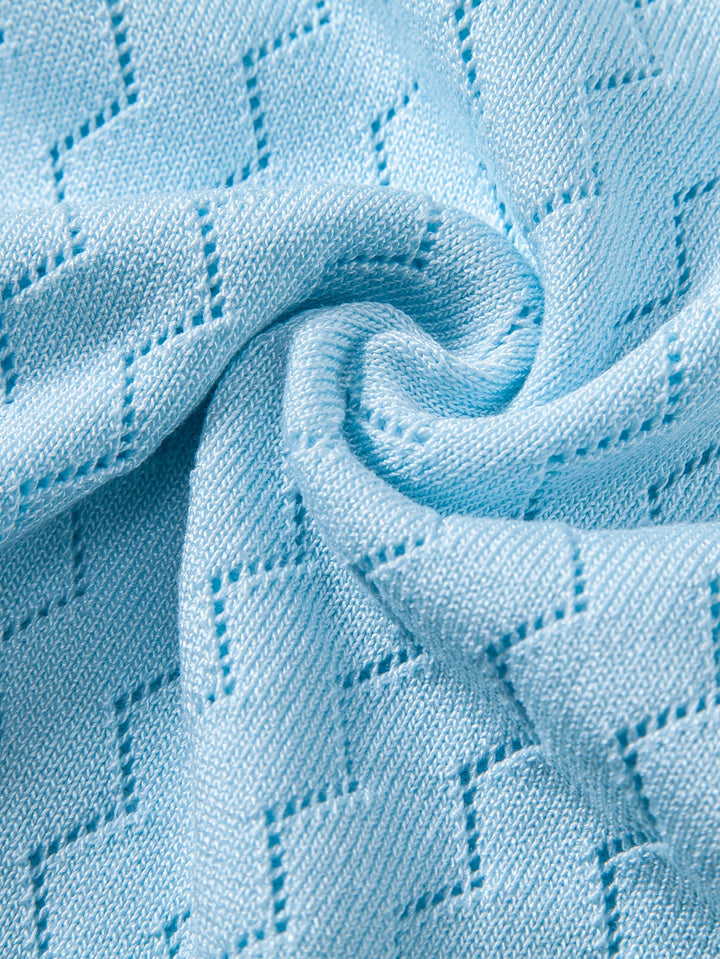 Zig Zag Open Knit  Polo