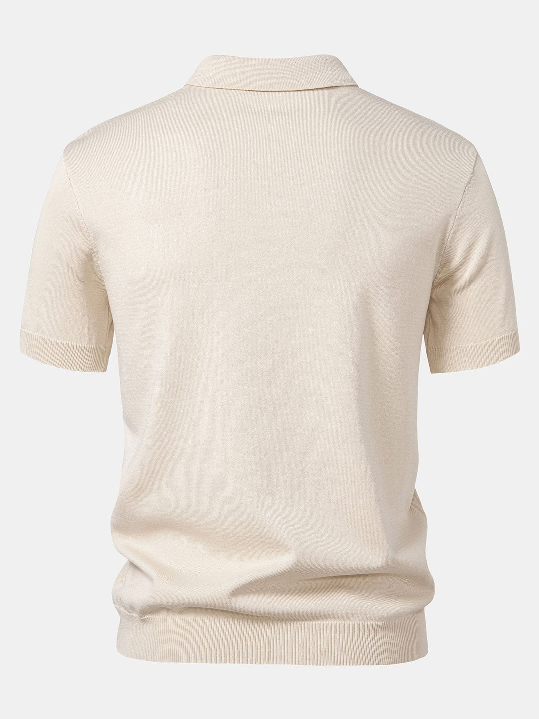 Stripe Jacquard Gebreid Polo Shirt & Rechte Ribbroek