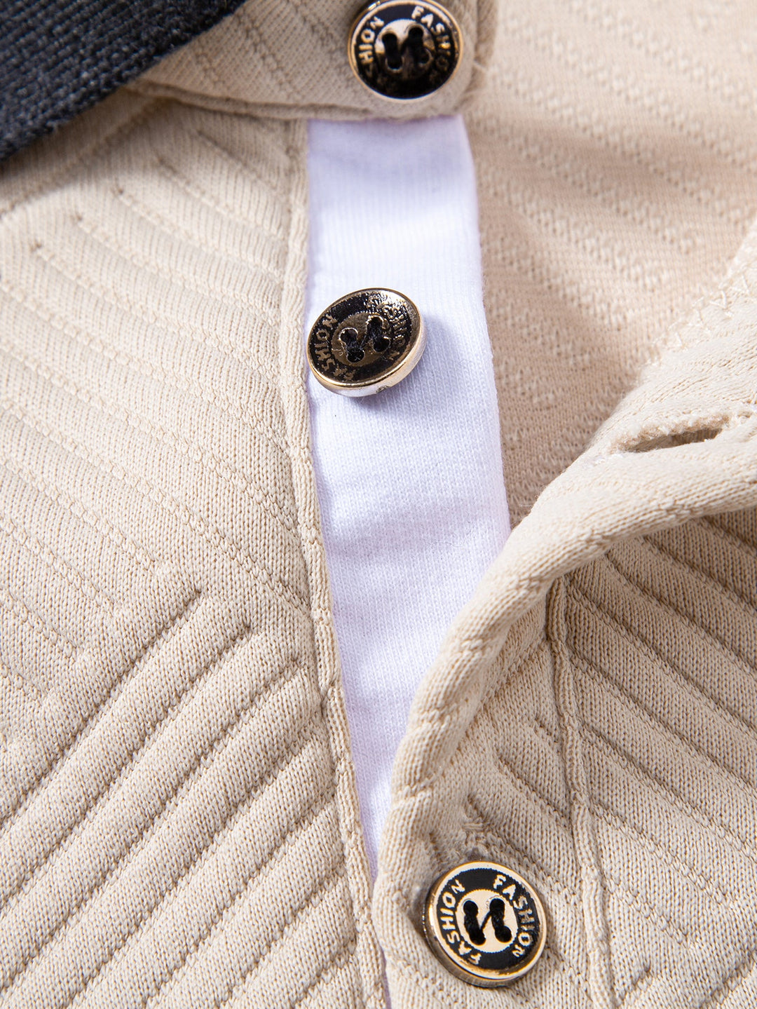 Contrast Trim Stripe Jacquard Polo