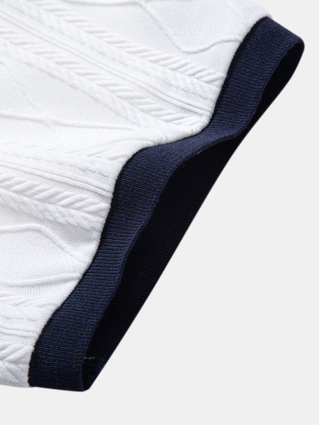 Contrast Geometry Jacquard Knit Polo