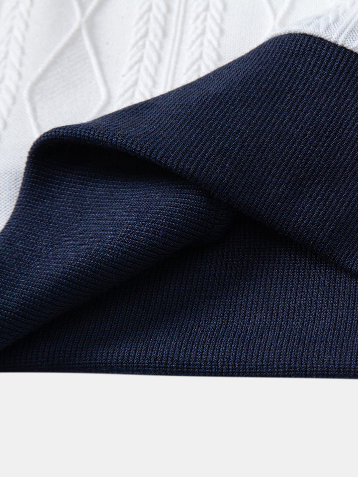 Contrast Geometry Jacquard Knit Polo & Slim Fit Tapered Trousers