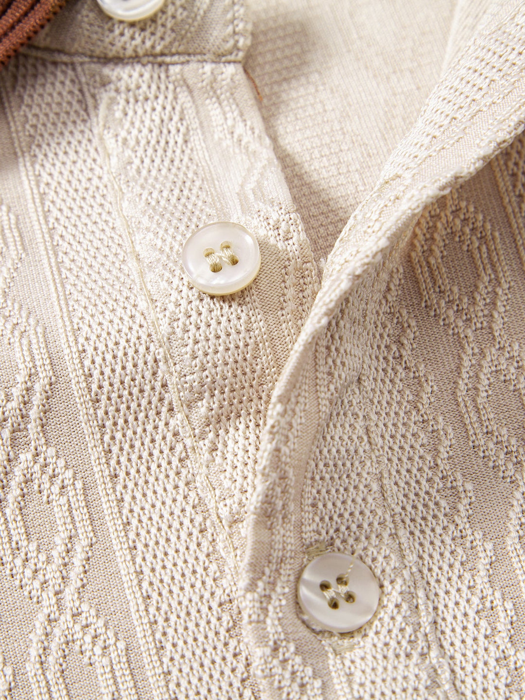 Contrast Trim Textured Knit Polo