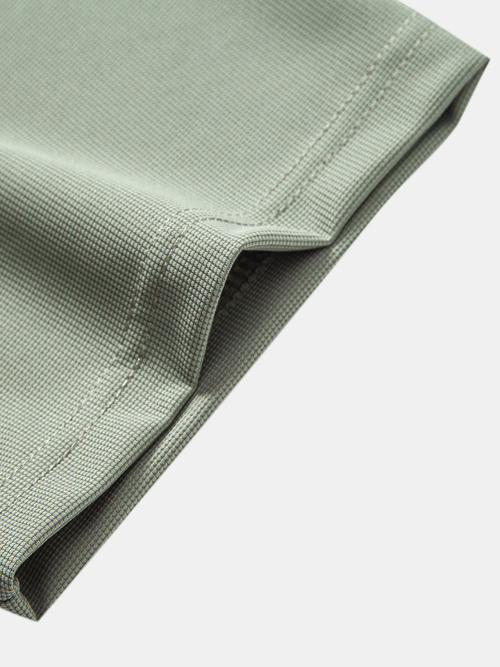 Textured Zipper Polo