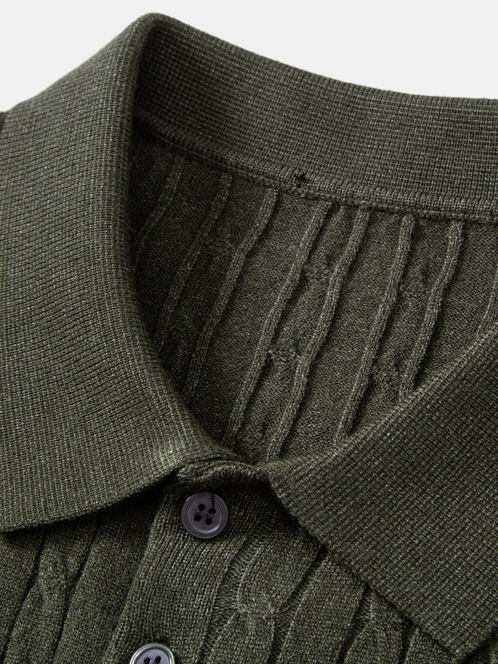 Twisted Jacquard Knit Polo