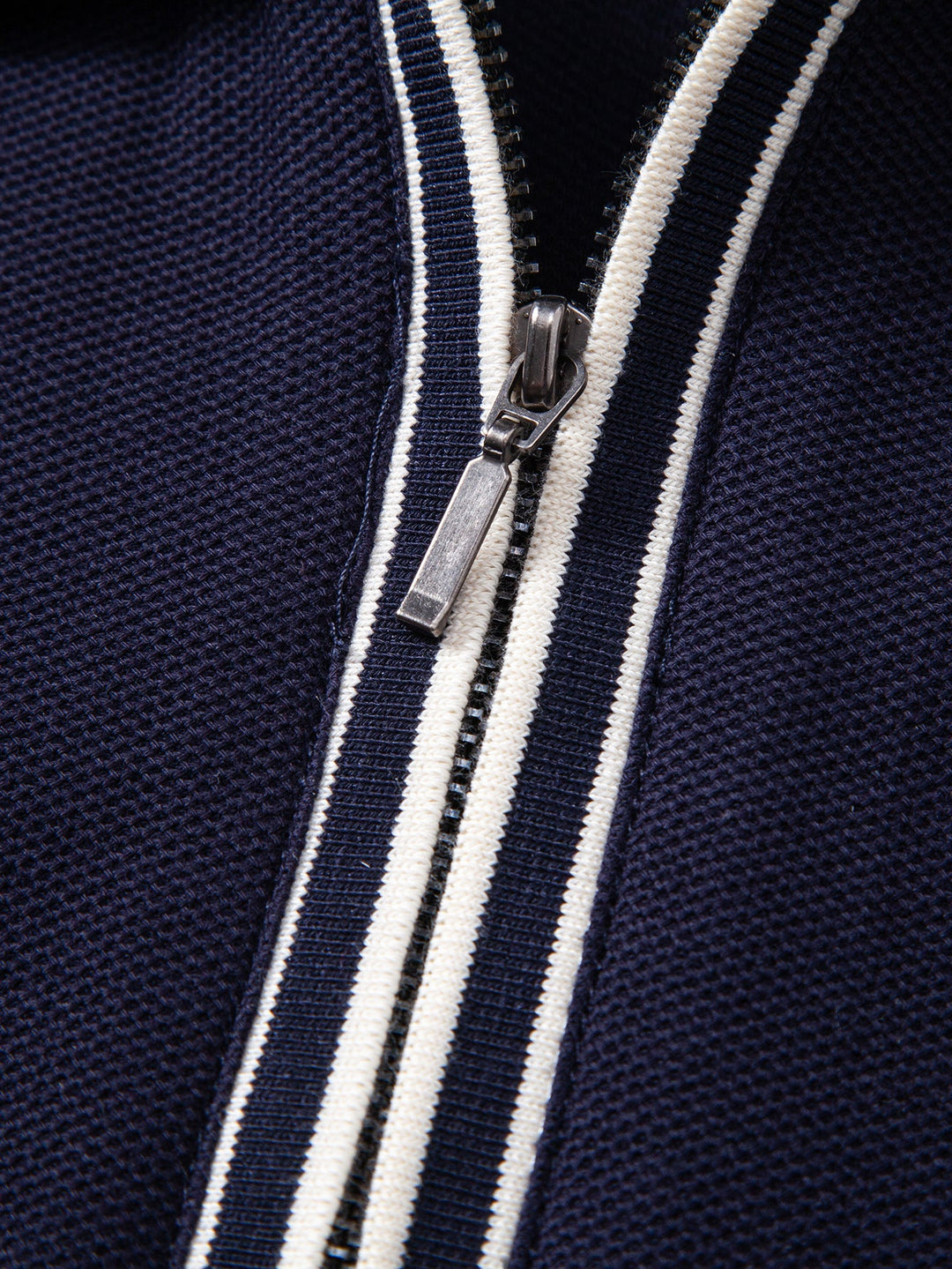 Contrast Trim Zipper Polo