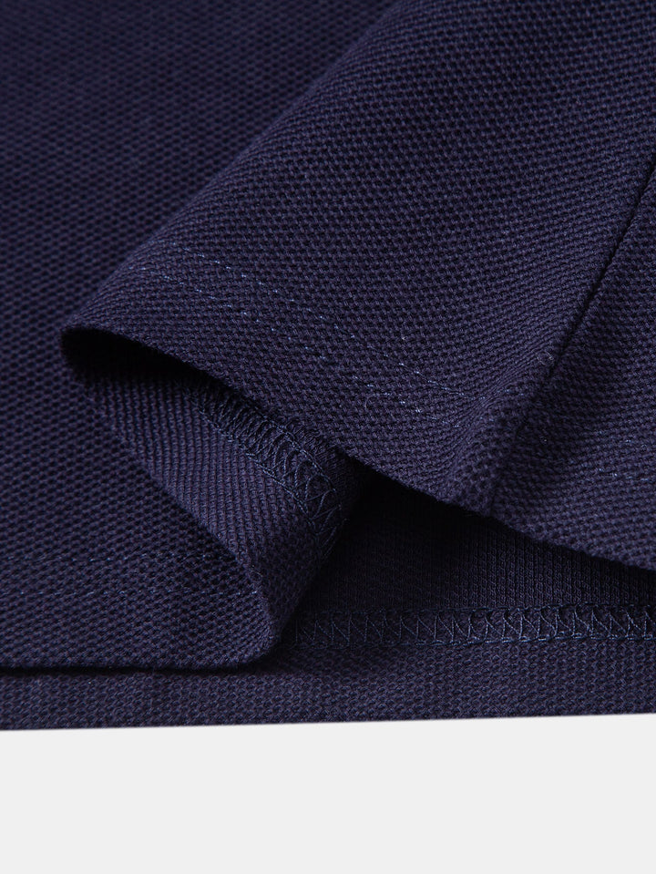 Contrast Trim Zipper Polo