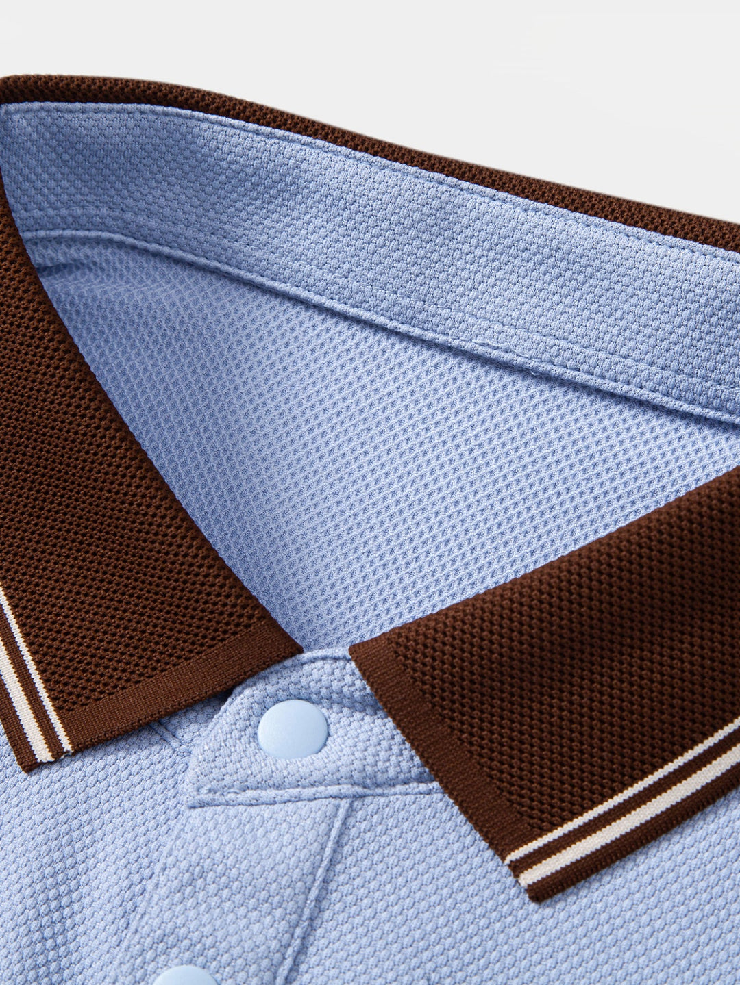 Contrast Trim Textured Polo