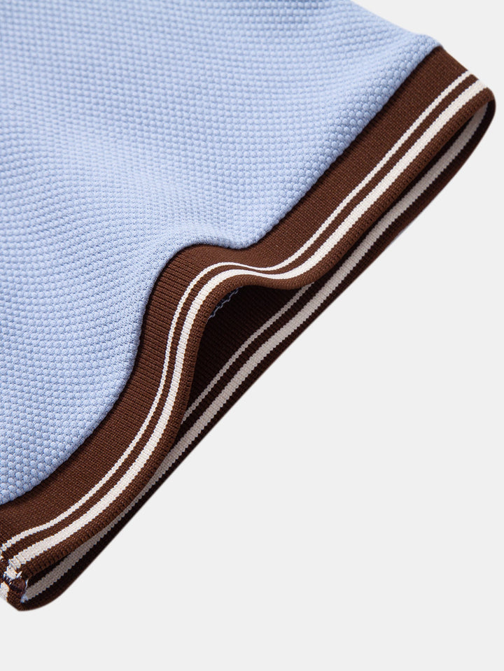 Contrast Trim Textured Polo