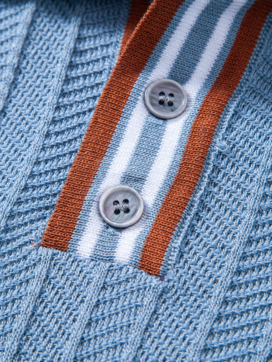 Contrast Textured Knit Polo