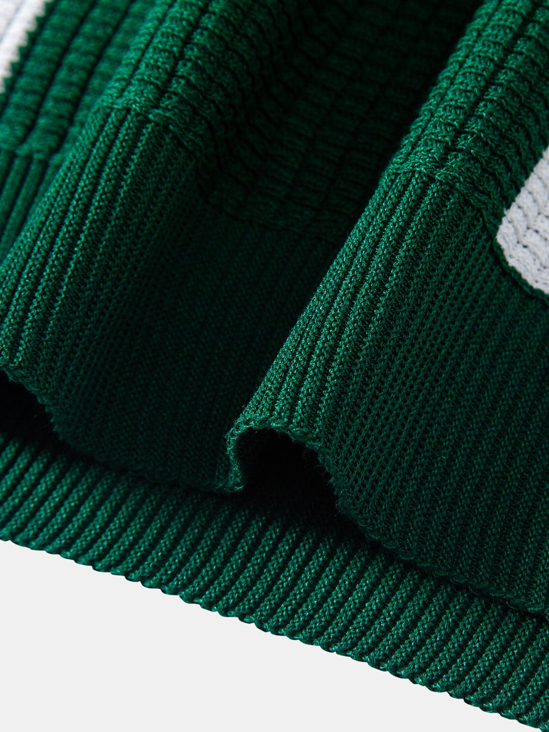 Stripe Johnny Collar Knit Polo & Straight Leg Ribbed Pants