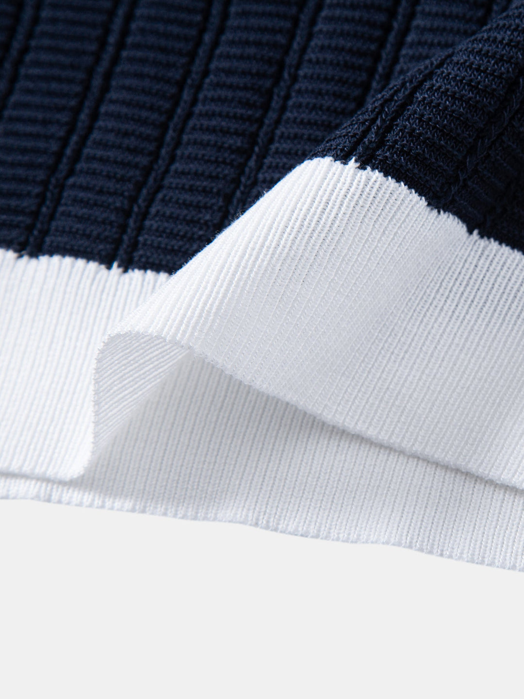 Contrast Textured Johnny Collar Knit Polo & Slim Fit Tapered Trousers