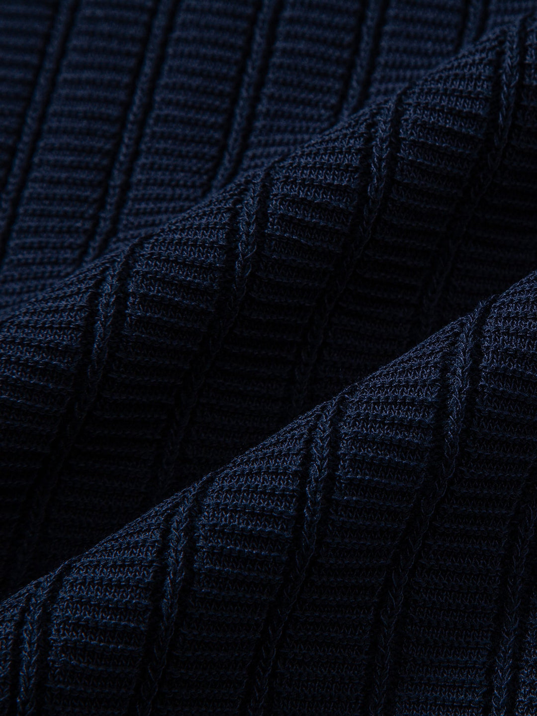 Contrast Textured Johnny Collar Knit Polo & Slim Fit Tapered Trousers