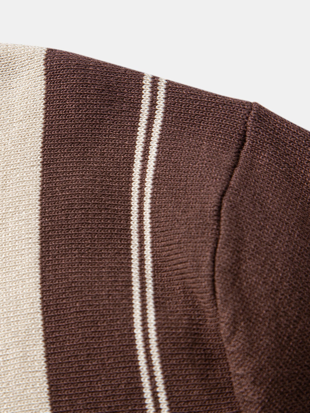Contrast Striped Geometric zipper Knit Polo