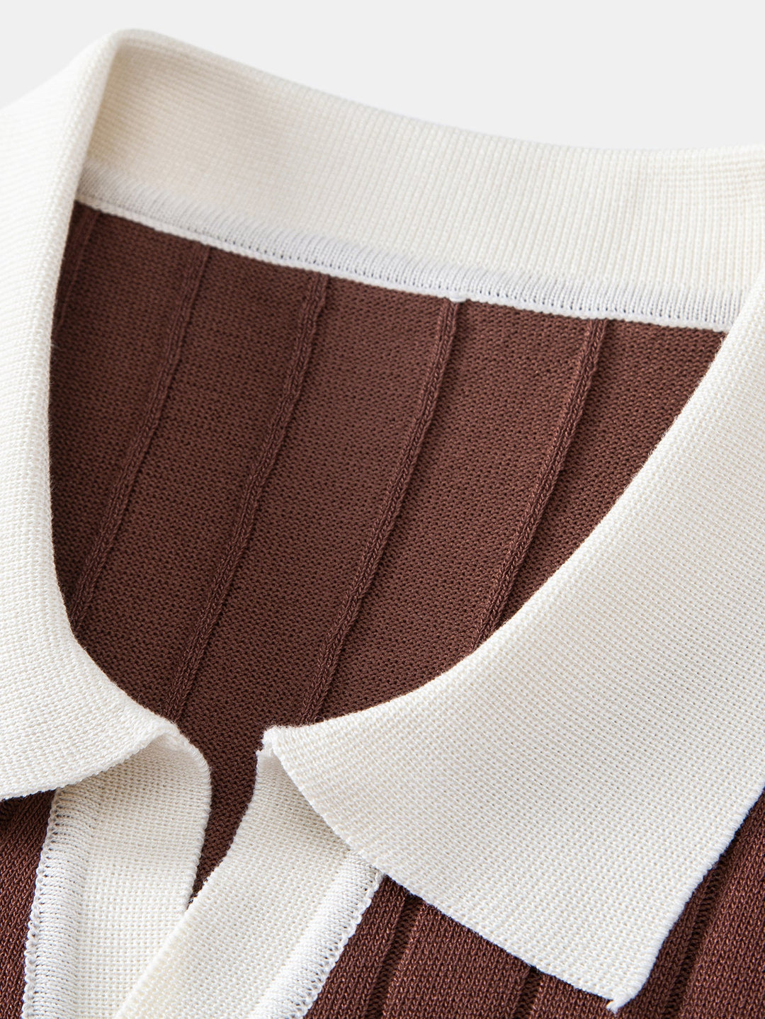 Contrast Trim Stripe Johnny Collar Polo