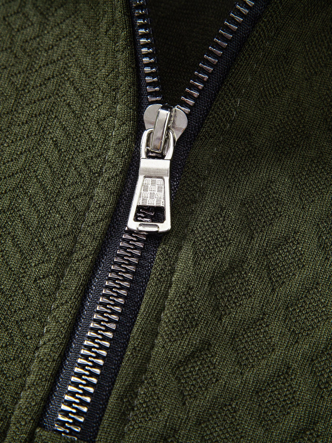Geometric Jacquard Zipper Polo