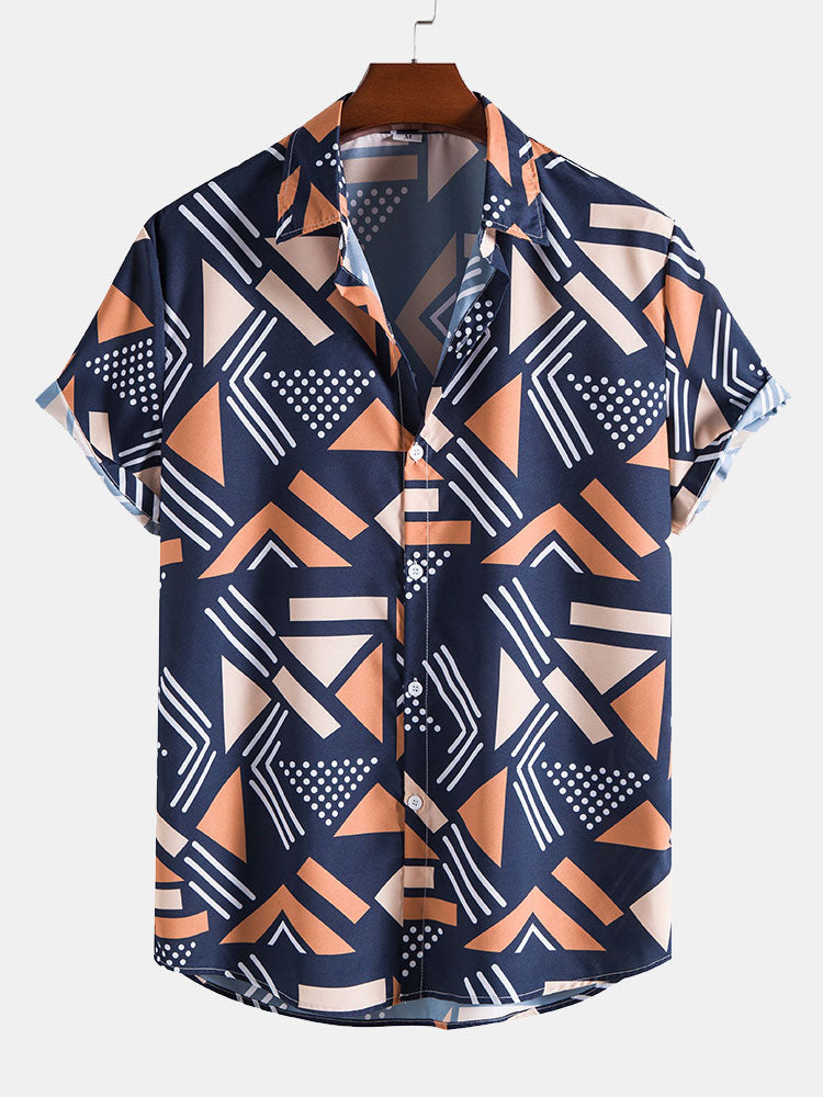Geometrische Print Shirt & Zwemshorts