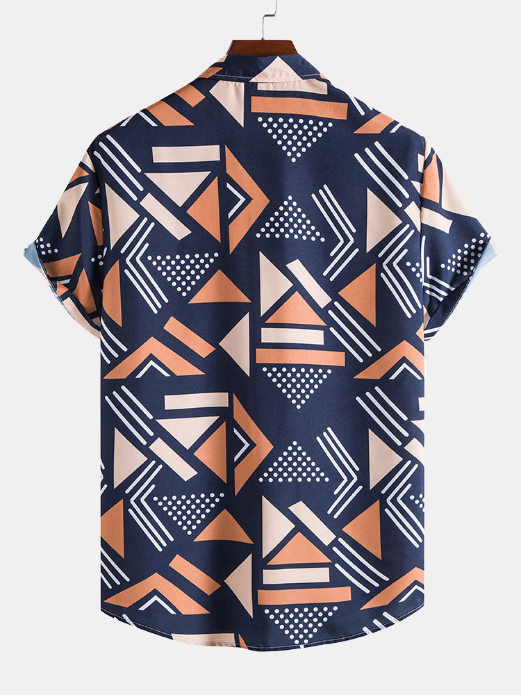 Geometrische Print Shirt & Zwemshorts