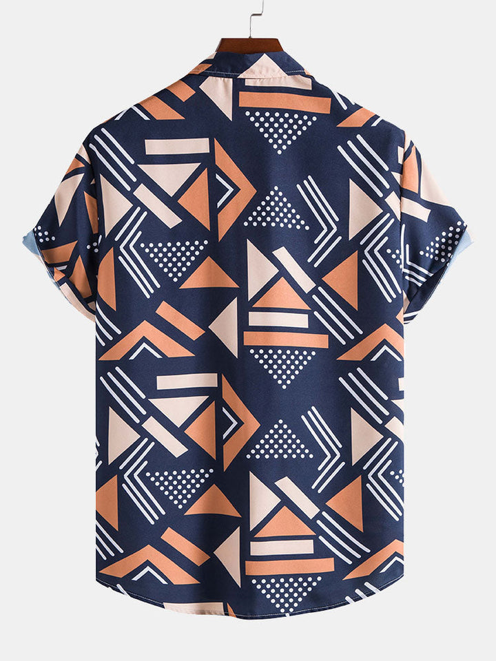 Geometrische Print Shirt & Zwemshorts