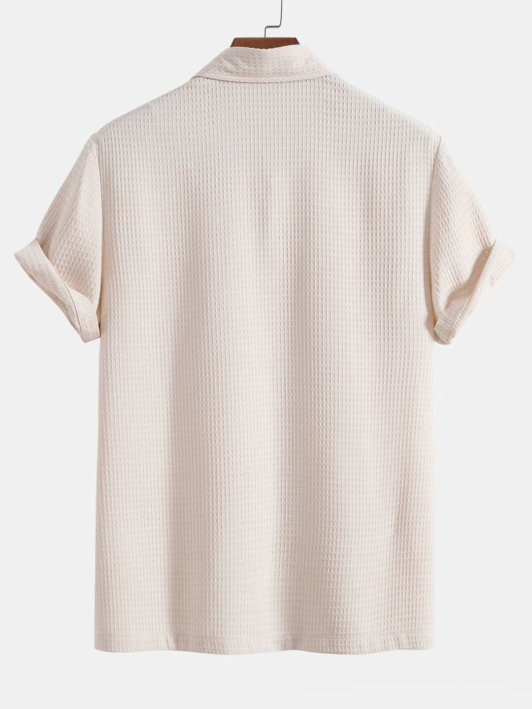 Wafel Polo Kraag Shirt Met Zak & Wafel Korte Broek