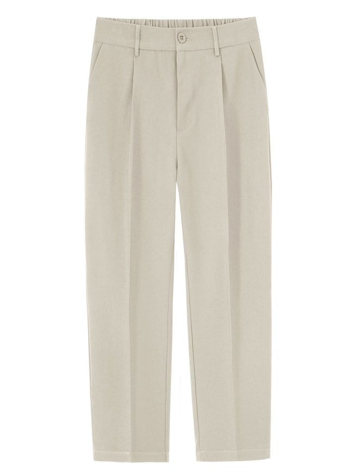 Relax Fit Elastische Taille Rechte Pijpen Broek