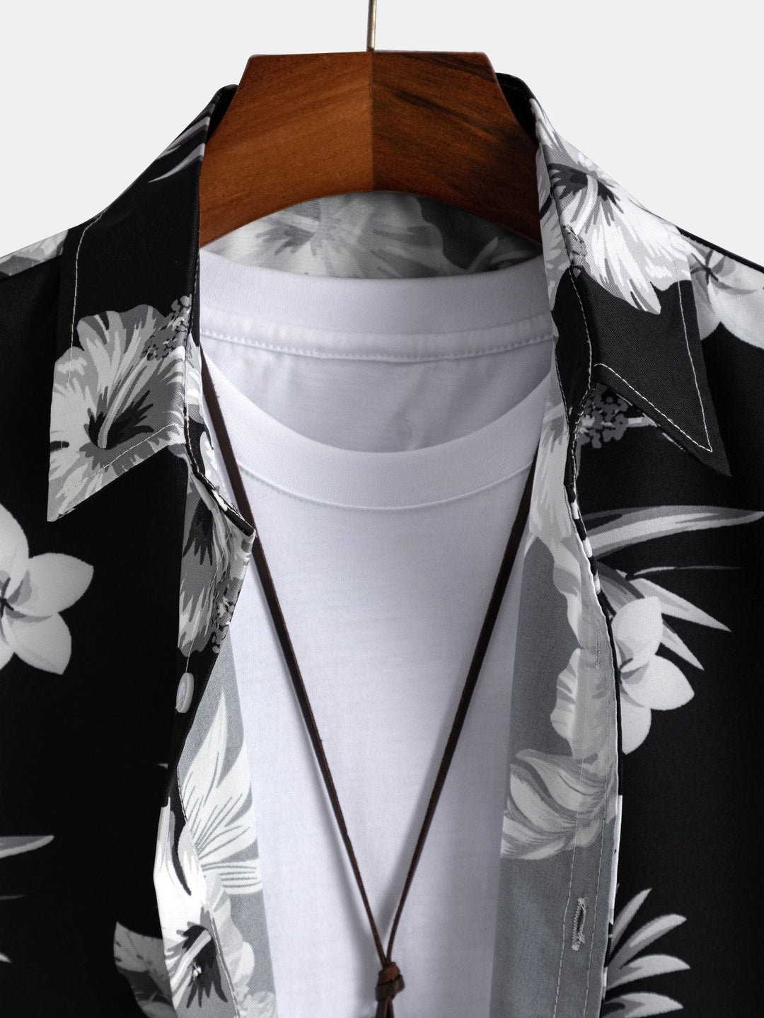 Tropisch Bloemenprint Overhemd met Knopen & Zwemshorts
