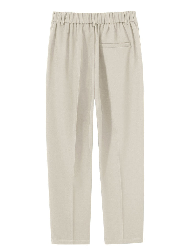 Relax Fit Elastische Taille Rechte Pijpen Broek