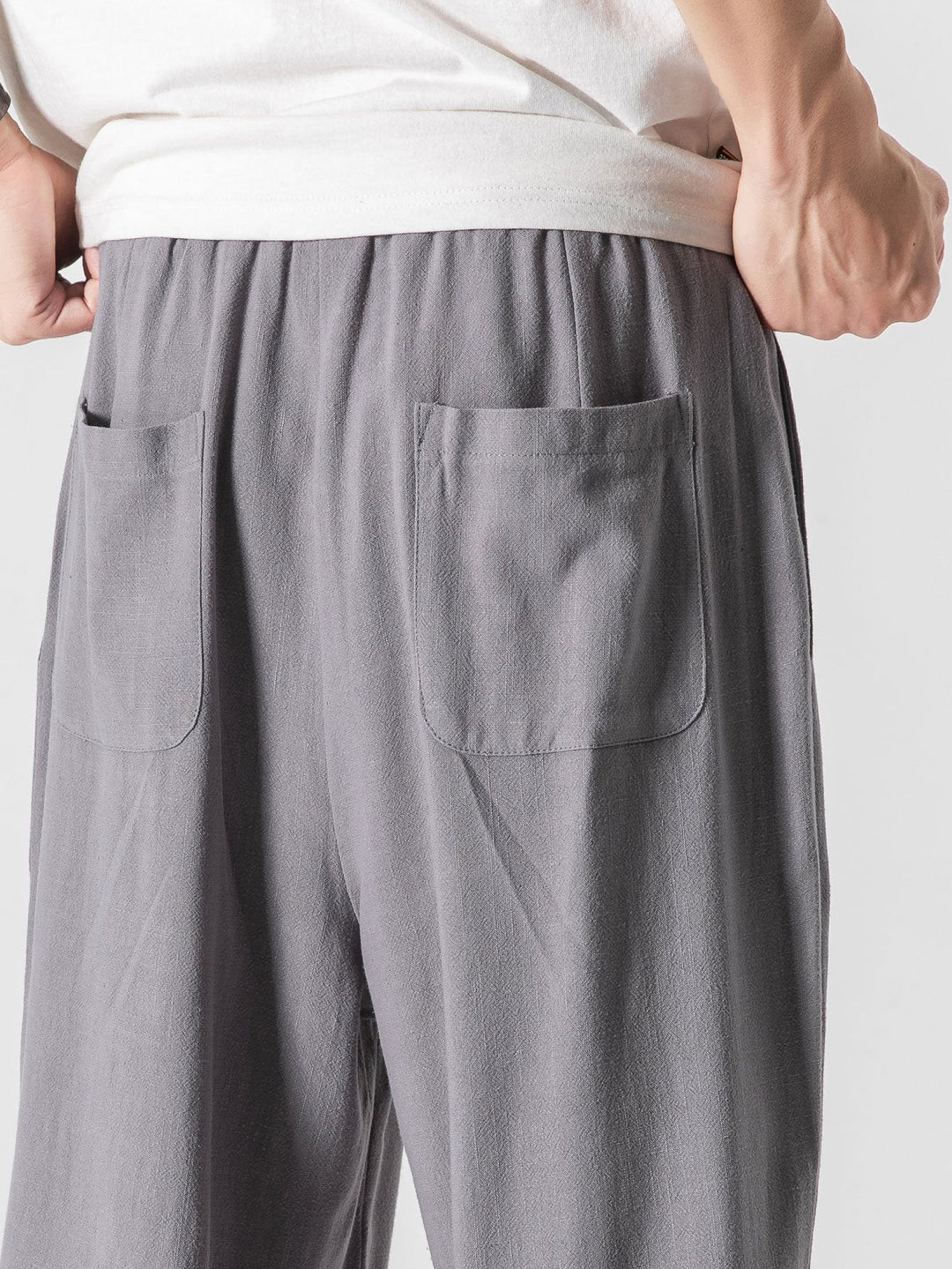 Linnen en Katoen Mix Relax Fit Wijde Pantalon