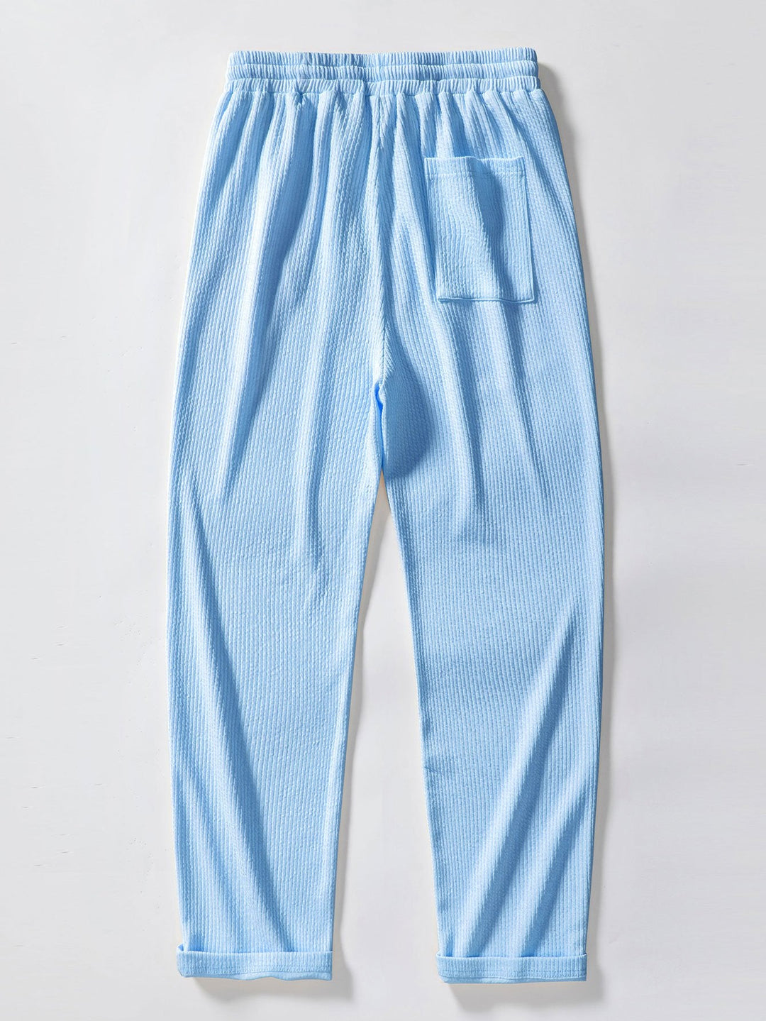 Korte Mouwen V-Hals Ribbel Polo & Rechte Ribbel Broek