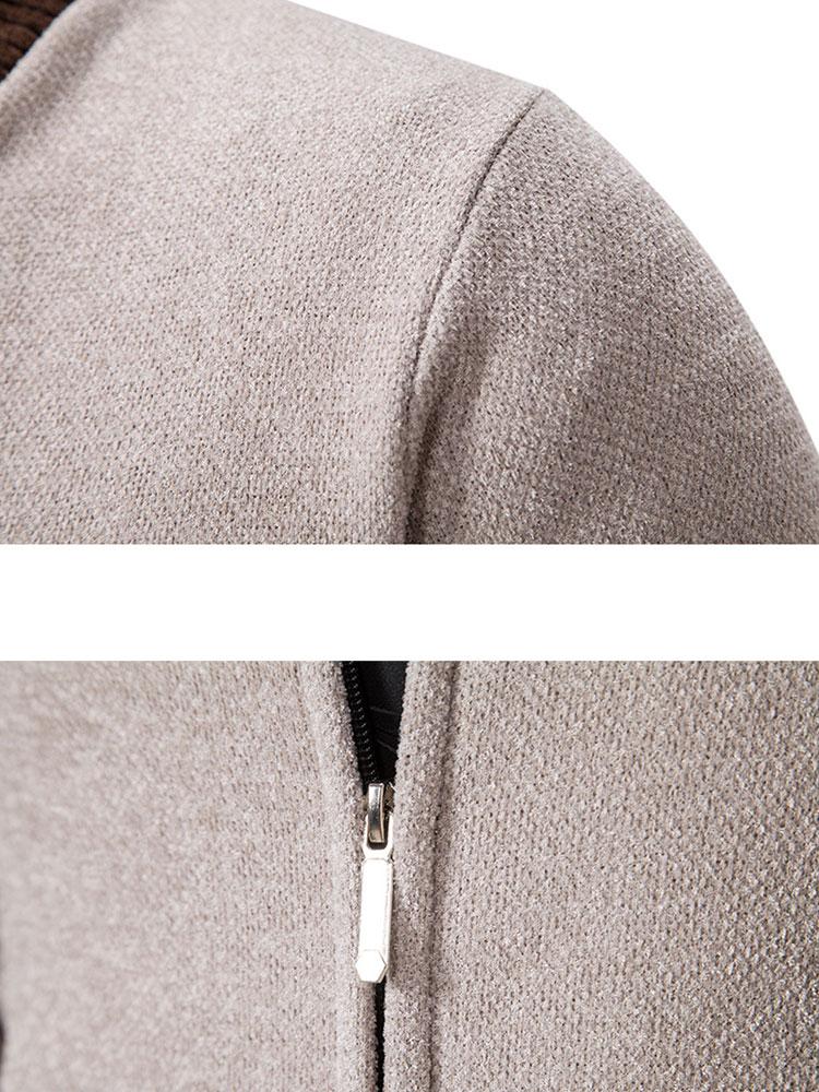 Elk Geborduurd Contrast Baseball Kraag Sweater