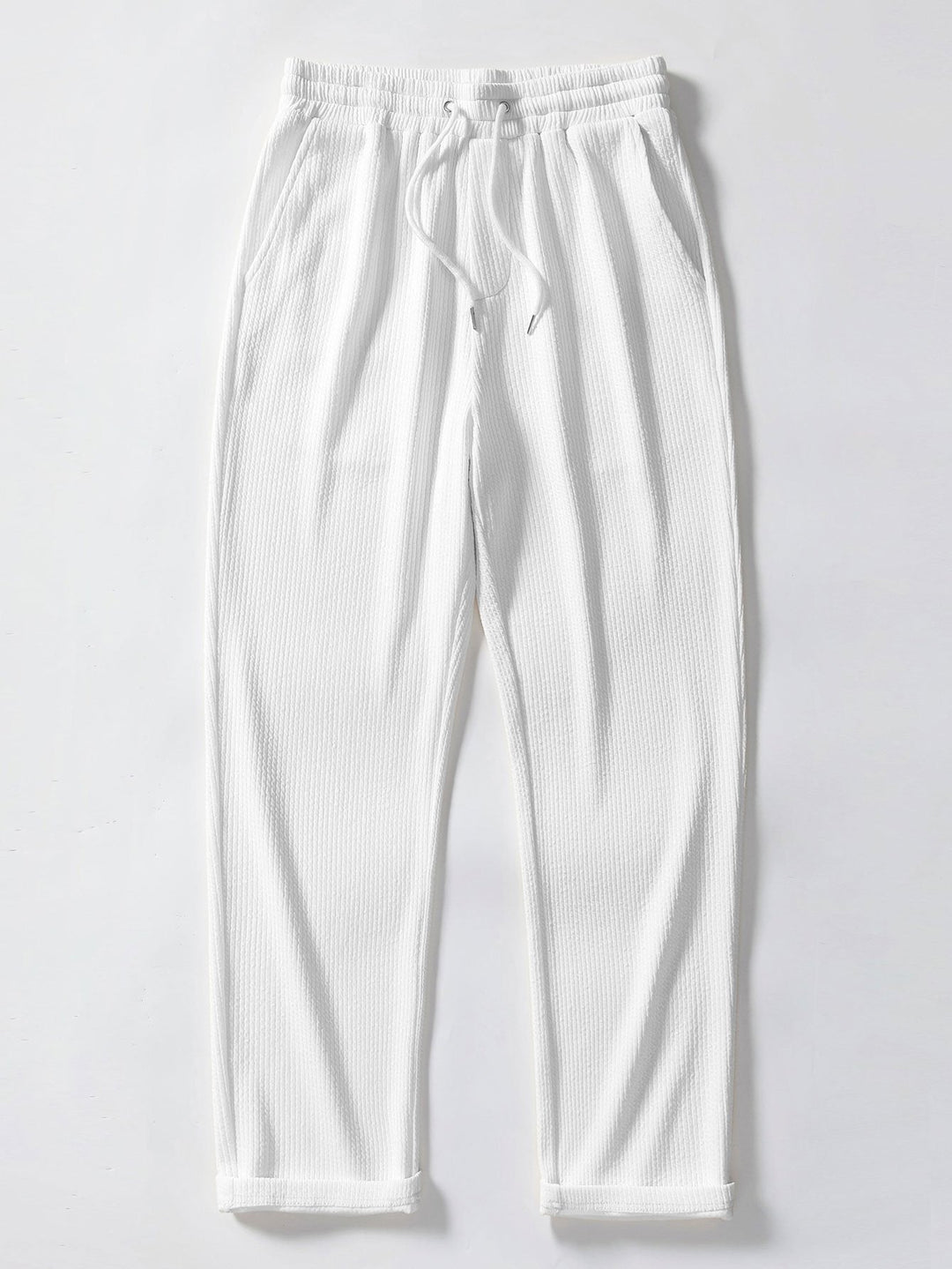 Gestreepte gebreide Polo met rits & rechte ribgebreide broek