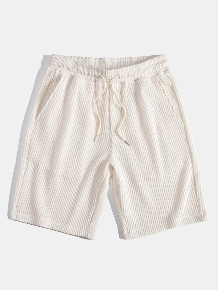 Wafel Knop-Up Shirt & Trekkoord Wafel Shorts