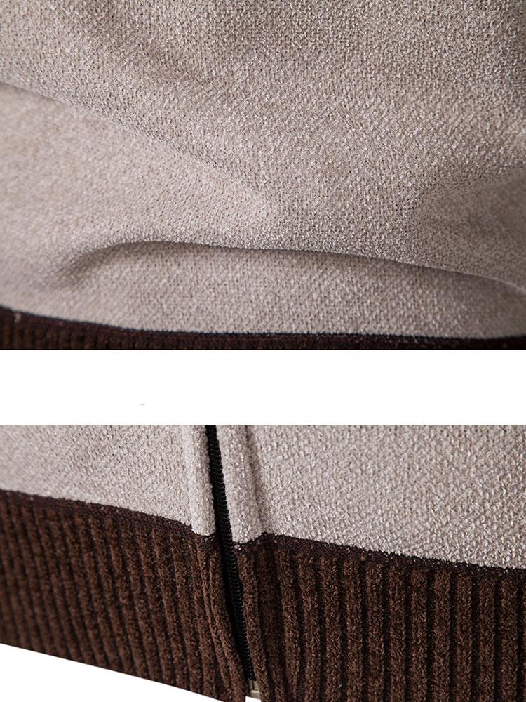 Elk Geborduurd Contrast Baseball Kraag Sweater