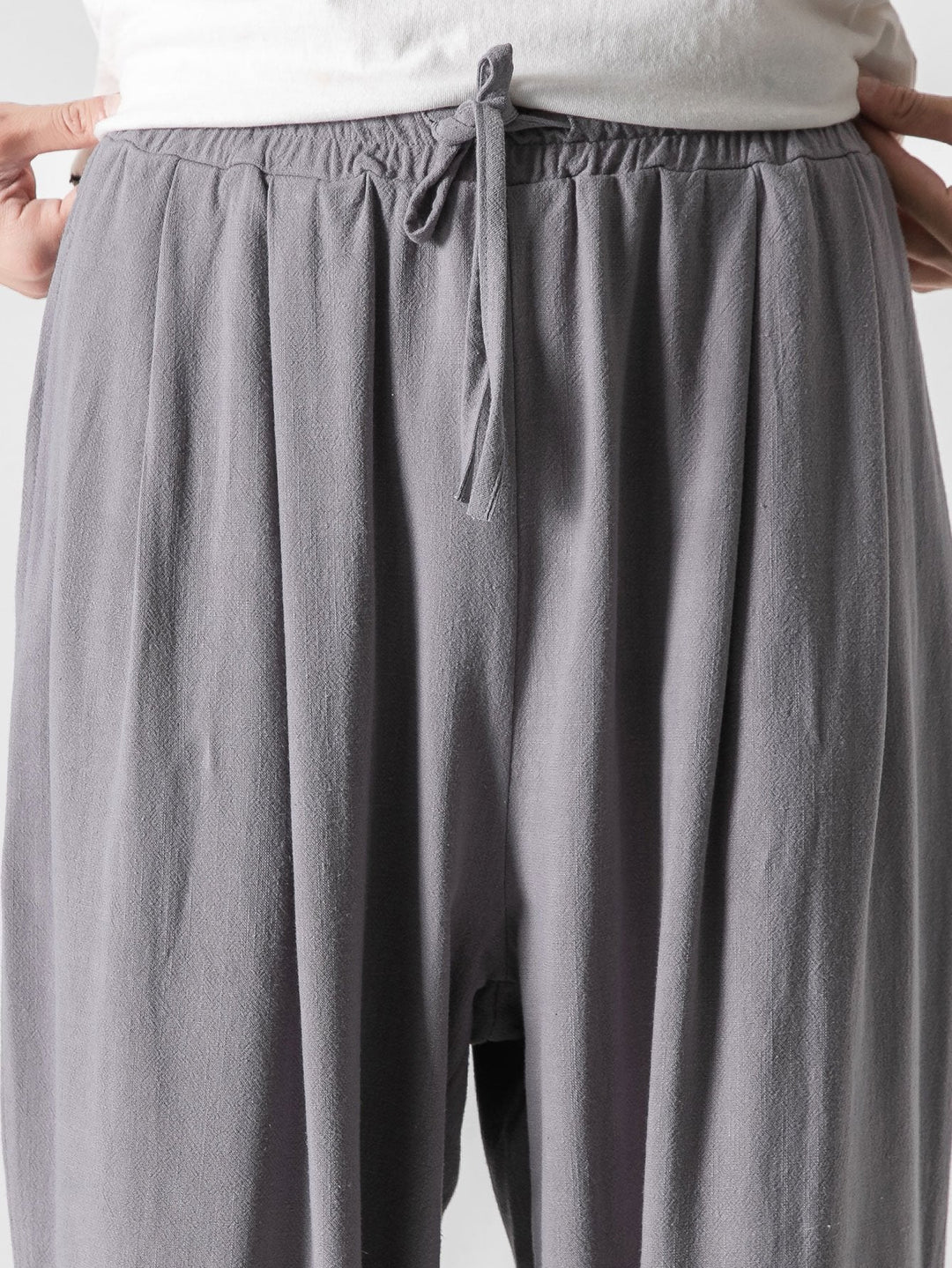 Linnen en Katoen Mix Relax Fit Wijde Pantalon