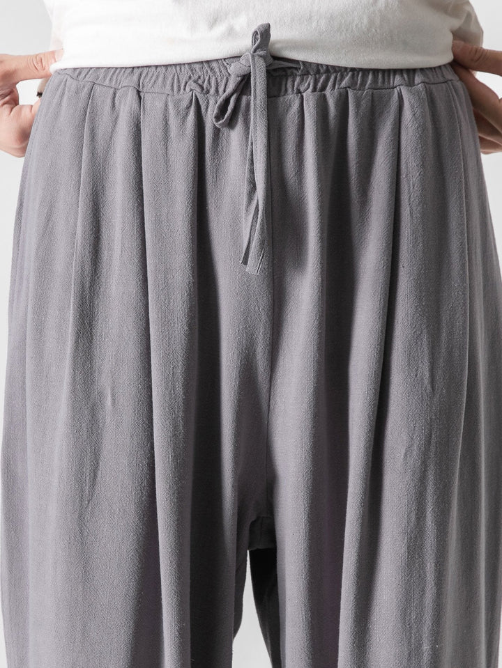 Linnen en Katoen Mix Relax Fit Wijde Pantalon