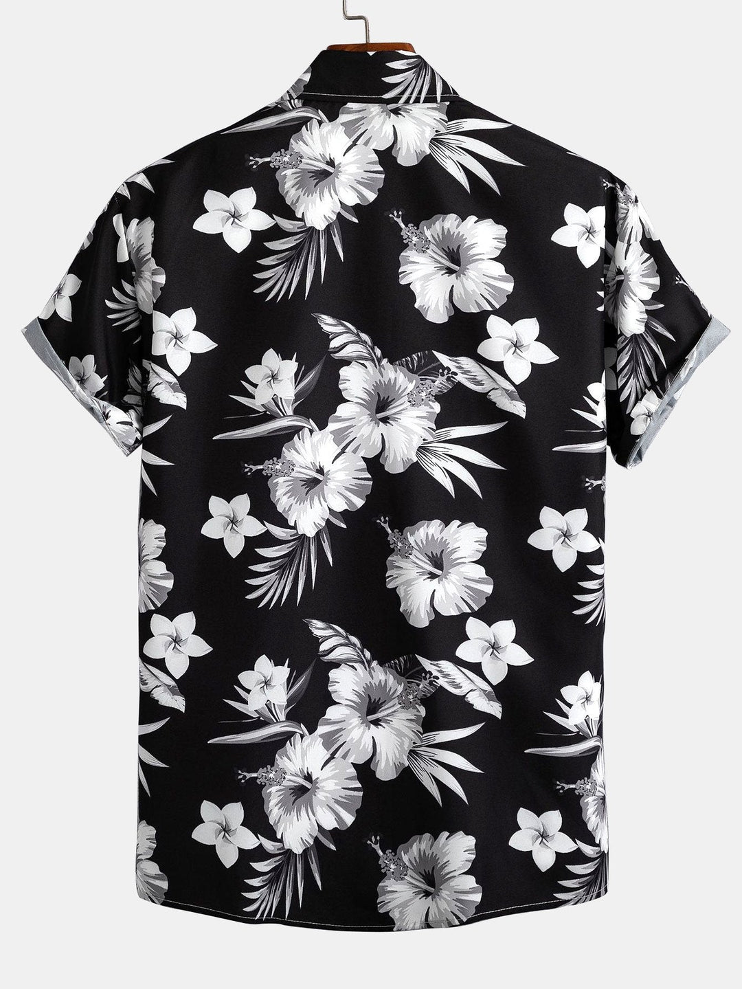Tropisch Bloemenprint Overhemd met Knopen & Zwemshorts