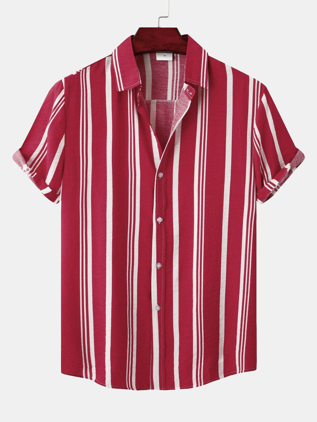 Gestreepte Print Knop-Up Shirt & Zwemshorts