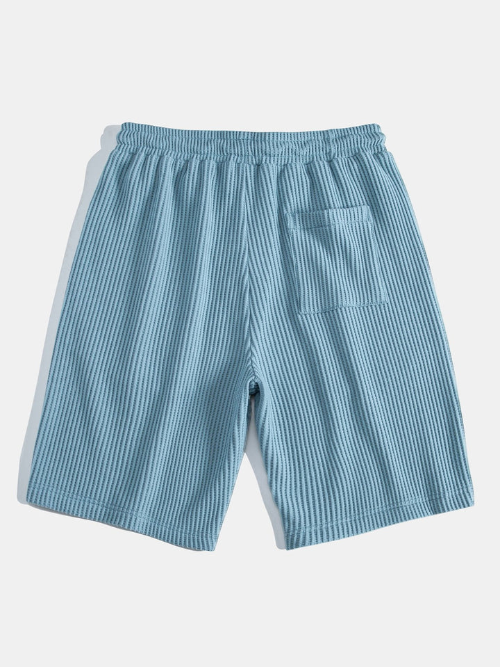 Wafel Knop-Up Shirt & Trekkoord Wafel Shorts