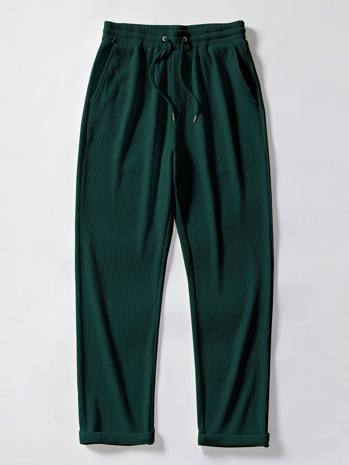 Korte Mouwen V-Hals Ribbel Polo & Rechte Ribbel Broek