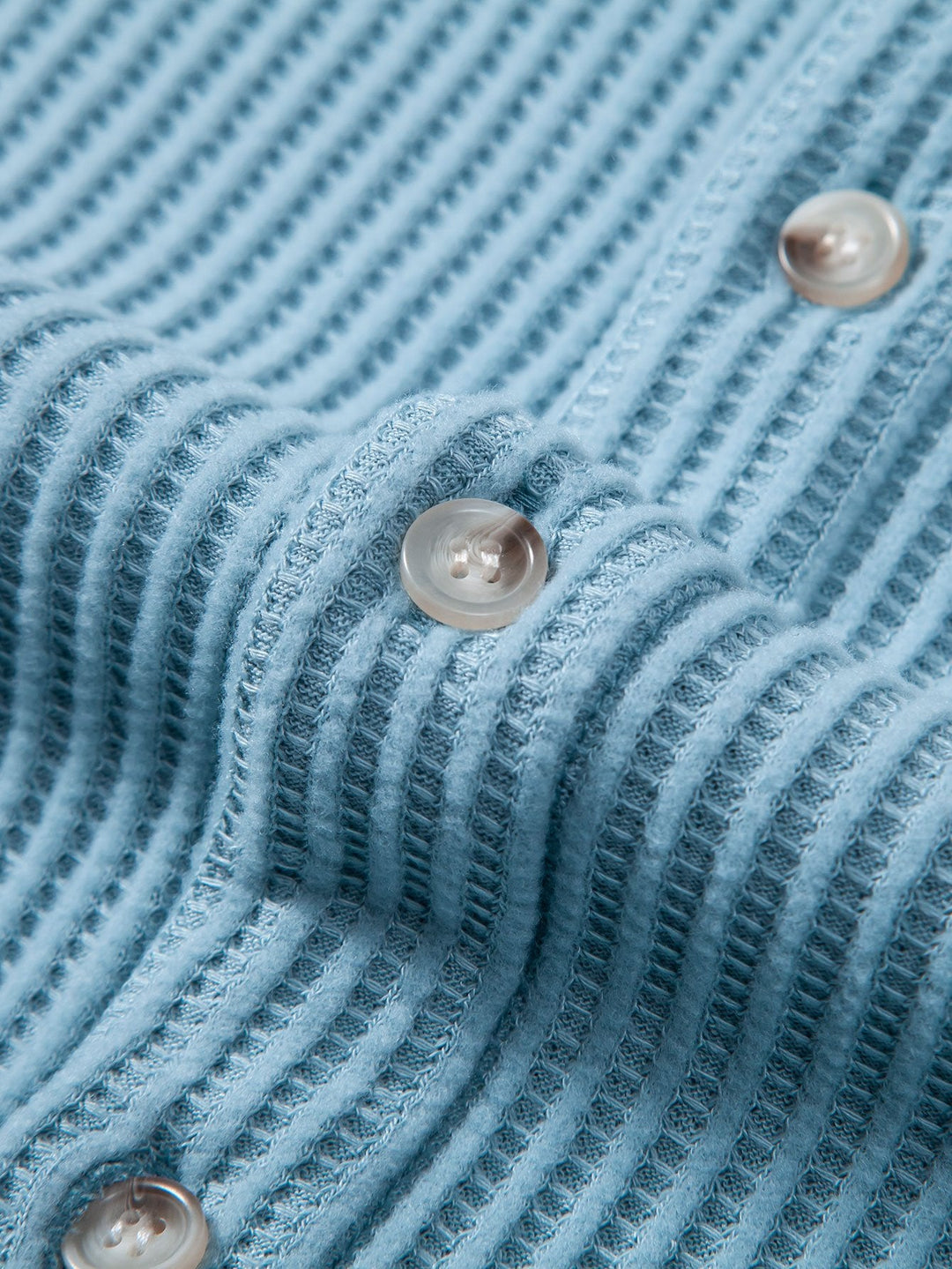 Wafel Knop-Up Shirt & Trekkoord Wafel Shorts
