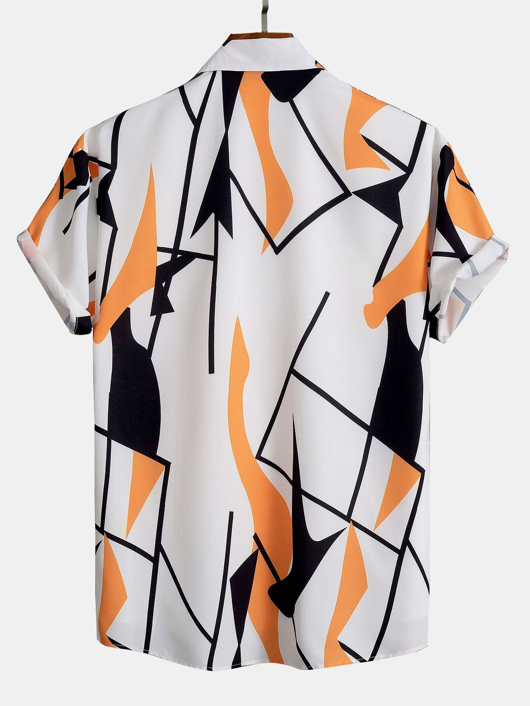 Kleur Blok Abstract Print Knop-Up Shirt & Zwemshorts