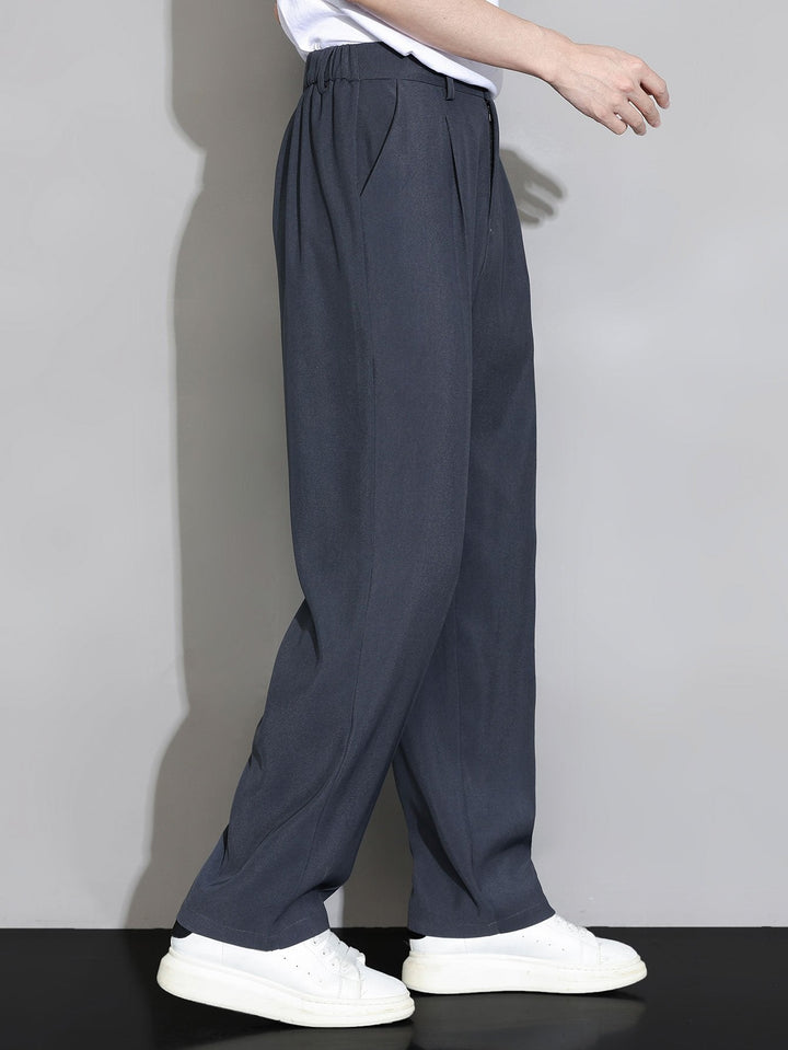 Relax Fit Elastische Taille Rechte Pijpen Broek